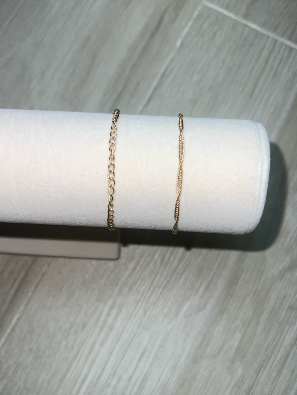 Minimalist Gold Chain Ankle Bracelet Duo